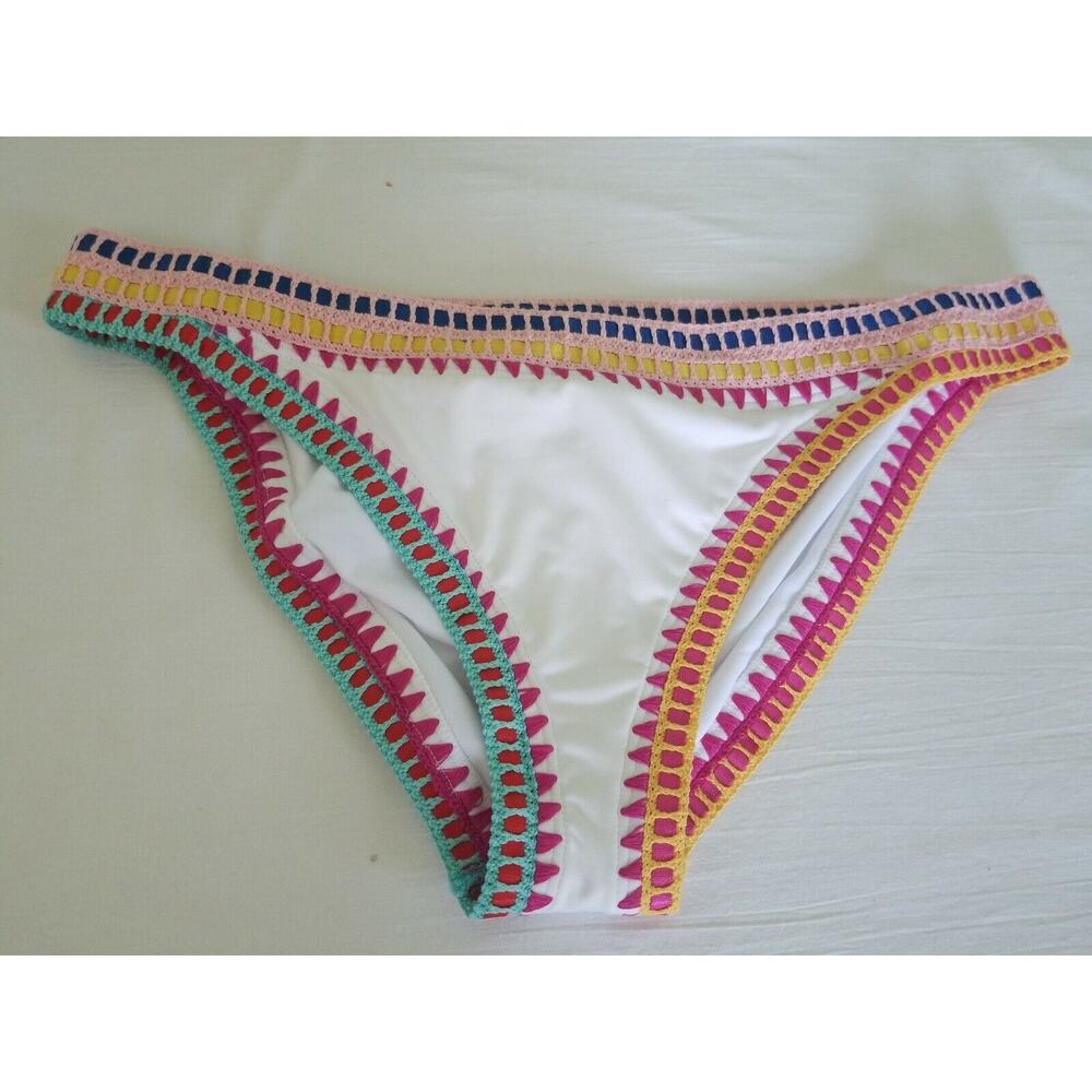 Bar III Be Weave It White bikini bottom size XL
